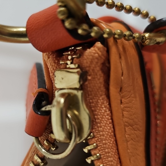 Coach Orange Colorblock Double Zipper Crossbody Bag - Picture 15 of 17